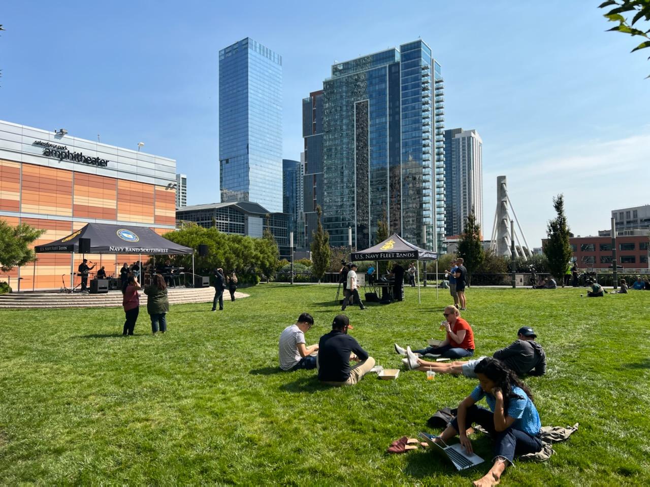 Navy Band at TJPA's Salesforce Park Amphitheater.