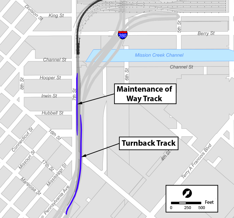 Figure 2-14: Additional Trackwork South of the Railyard