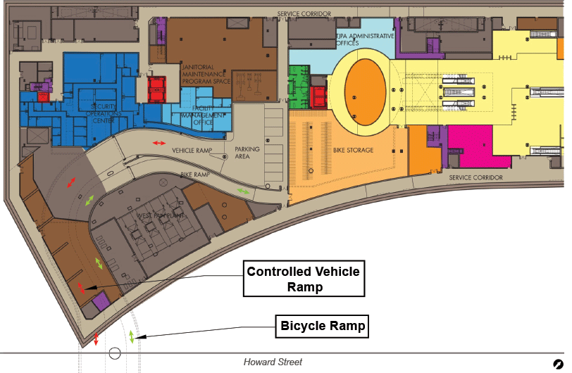 Figure 2-17: Bicycle and Controlled Vehicle Ramp and Below-Grade Bicycle Facilities