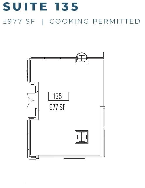 Floor plan for suites 135.
