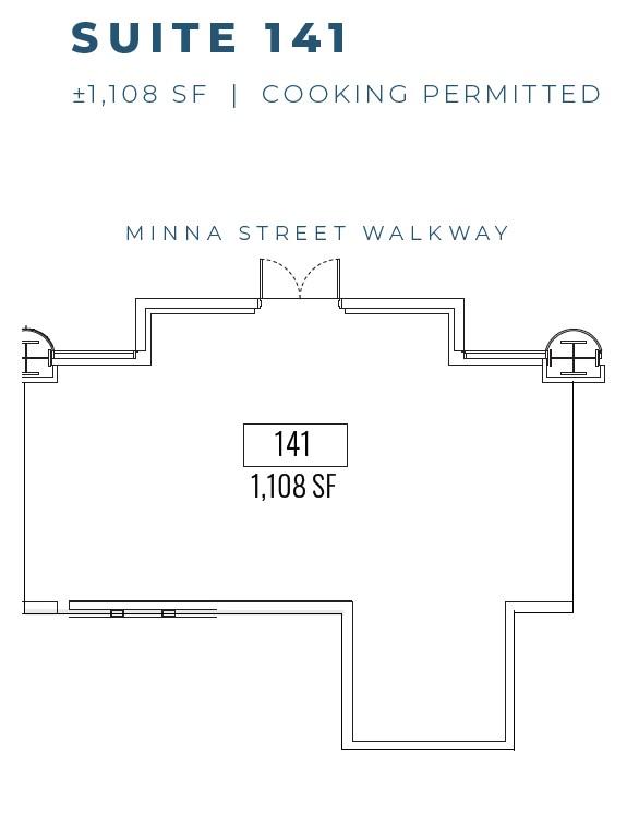 Floor plan for suites 141.