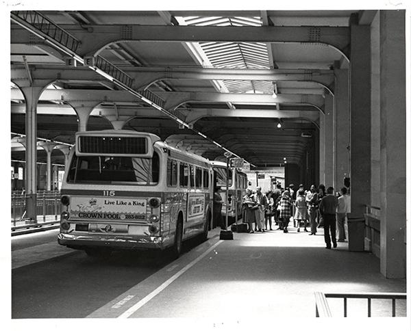 An AC Transit Express Bus in the Transbay Terminal