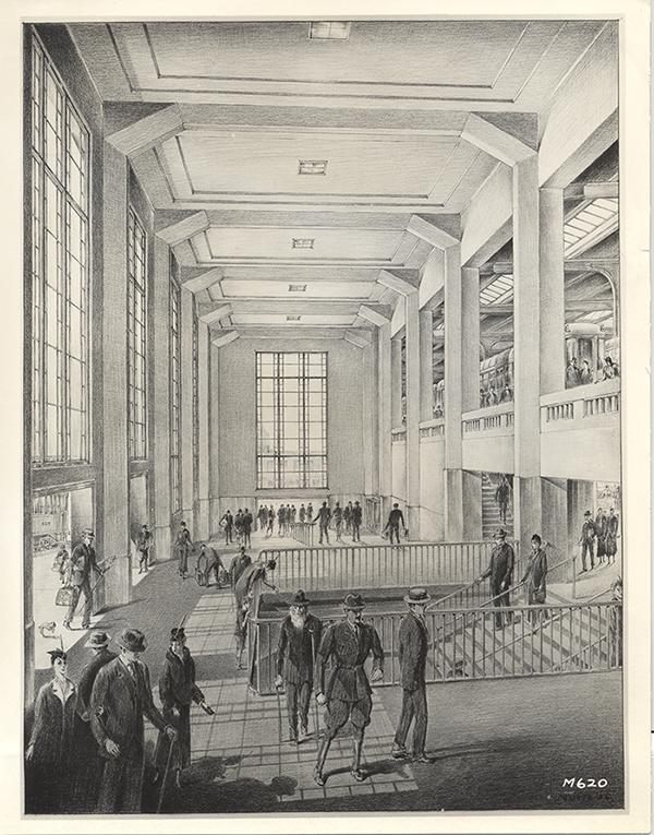 Transbay Terminal—Artist\'s Rendering of Main Foyer (1937)