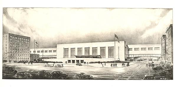 Transbay Terminal—Artist\'s Rendering of Mission St. Façade (1937)