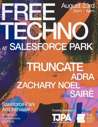 Poster for Free Techno event.