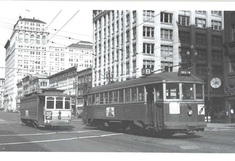 Streetcars at 1st and Market (1948)