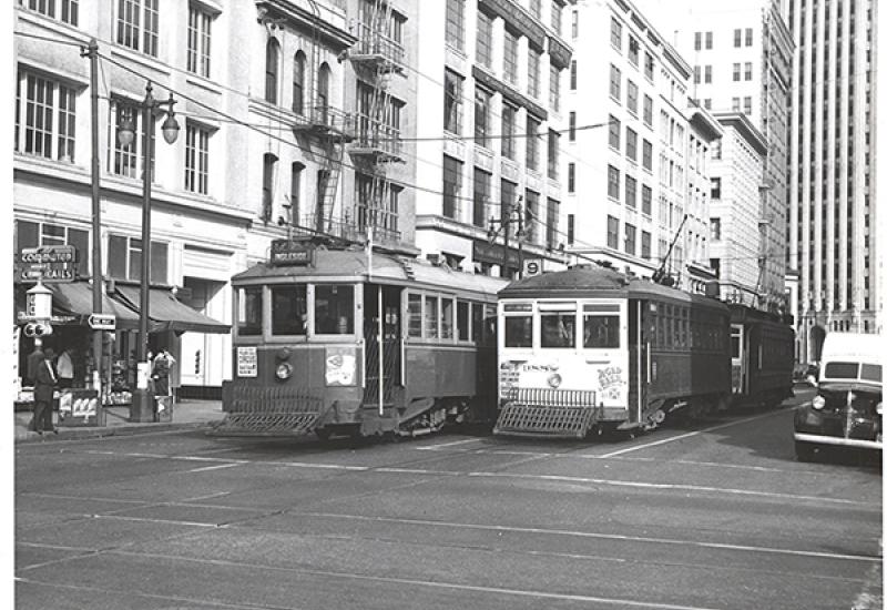 Streetcars at 1st and Mission (1948)