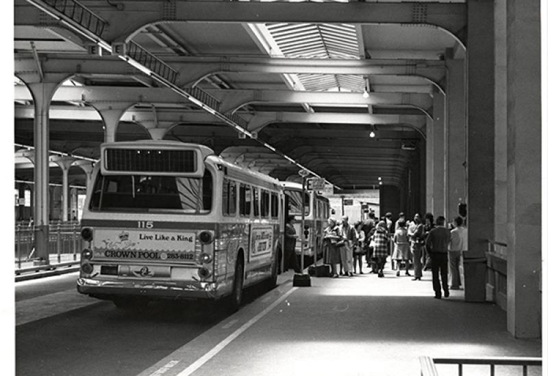 An AC Transit Express Bus in the Transbay Terminal