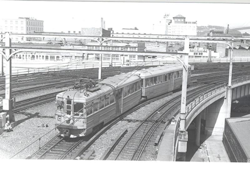 Key System Train on Ramp to Terminal (1956)