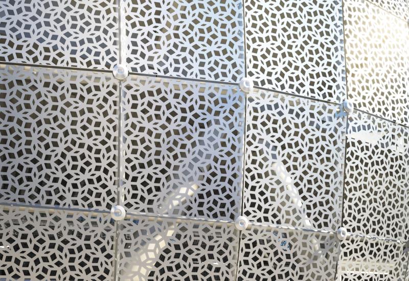 Close-up of panels featuring Penrose pattern