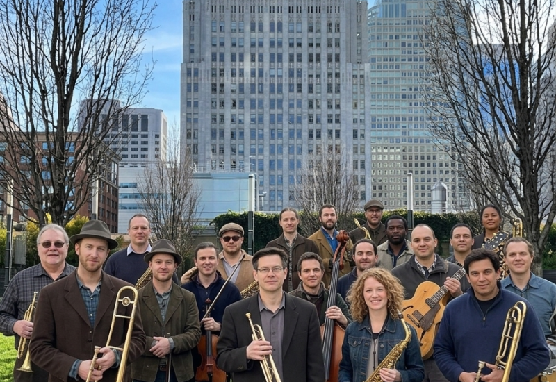 Jazz band members at Amphitheater.