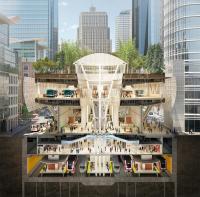 Illustration or Salesforce Transit Center Cross Section.