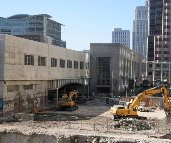 Demolition of Old Transbay Terminal.